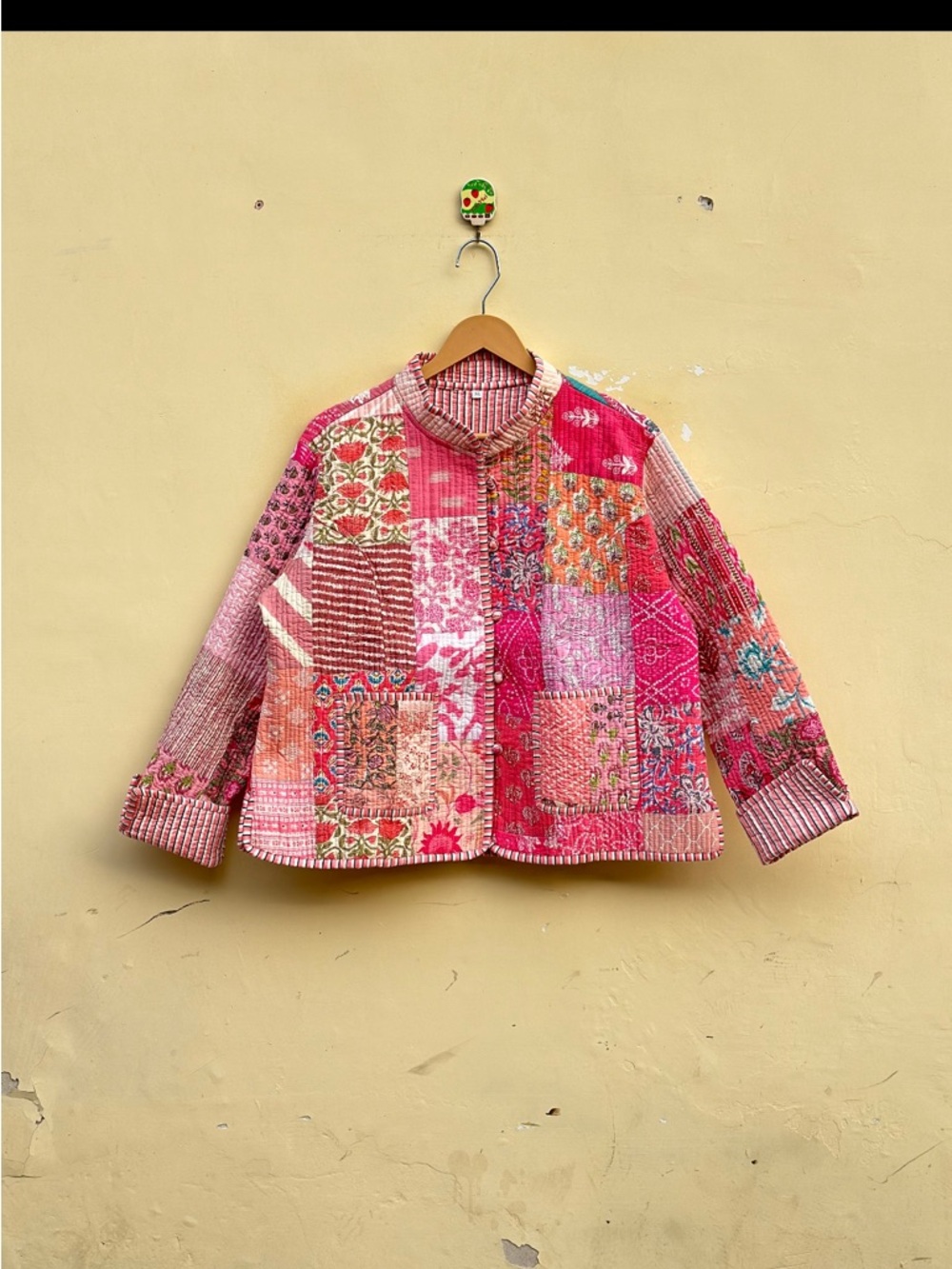 Patchwork Pink Kantha Jacket